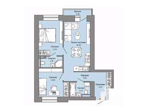 2-к квартира, вторичка, 58м2, 2/8 этаж