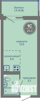 Студия квартира, вторичка, 25м2, 4/26 этаж