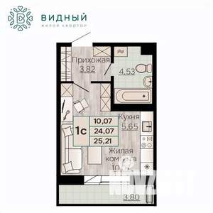 1-к квартира, вторичка, 25м2, 6/8 этаж