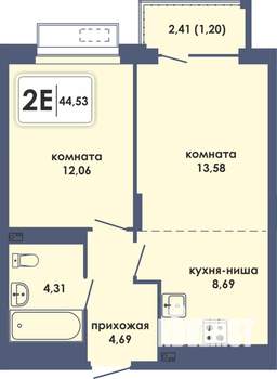 2-к квартира, вторичка, 45м2, 1/10 этаж