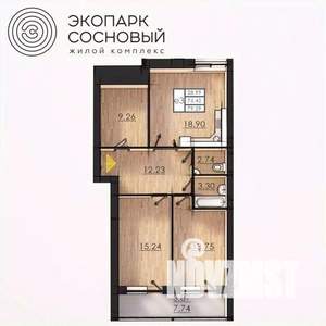 2-к квартира, вторичка, 76м2, 2/4 этаж