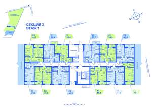 2-к квартира, вторичка, 42м2, 1/9 этаж