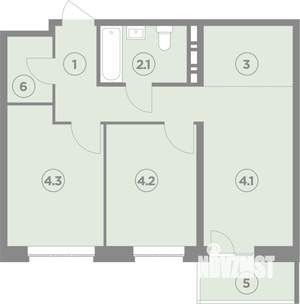 3-к квартира, вторичка, 58м2, 7/8 этаж