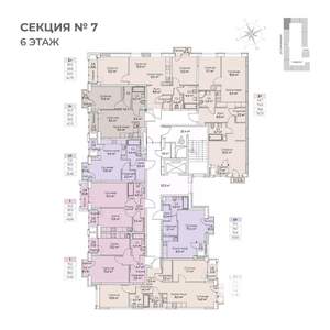 1-к квартира, строящийся дом, 43м2, 6/6 этаж