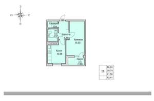 1-к квартира, вторичка, 42м2, 23/24 этаж