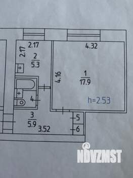 1-к квартира, вторичка, 32м2, 4/5 этаж