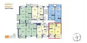 2-к квартира, строящийся дом, 47м2, 6/10 этаж