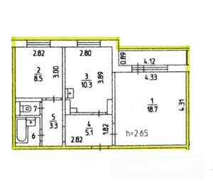 2-к квартира, вторичка, 49м2, 9/10 этаж