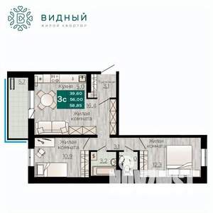 3-к квартира, вторичка, 59м2, 7/8 этаж