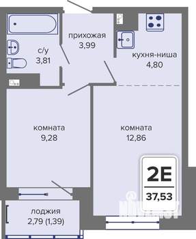 2-к квартира, вторичка, 38м2, 9/14 этаж