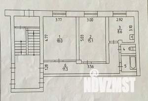 2-к квартира, вторичка, 58м2, 1/5 этаж
