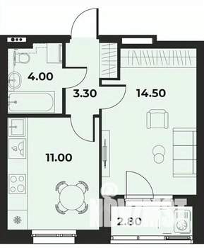 1-к квартира, вторичка, 34м2, 1/15 этаж