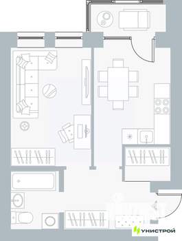 1-к квартира, вторичка, 40м2, 2/5 этаж