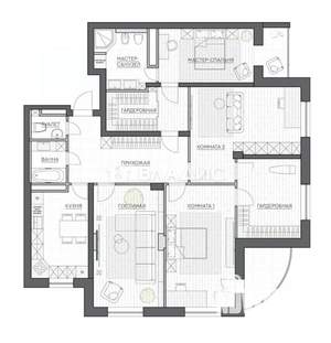 4-к квартира, вторичка, 134м2, 9/25 этаж