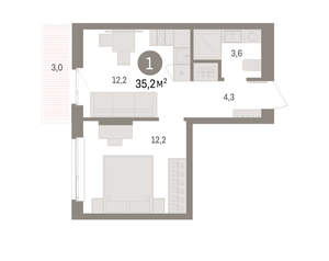 1-к квартира, вторичка, 35м2, 6/11 этаж