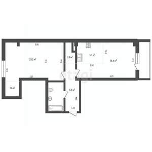 2-к квартира, вторичка, 57м2, 4/19 этаж