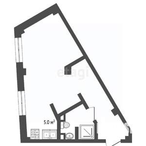 Студия квартира, вторичка, 23м2, 3/5 этаж
