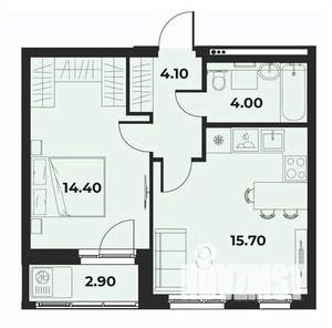 2-к квартира, вторичка, 40м2, 10/15 этаж