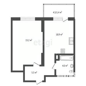 1-к квартира, вторичка, 35м2, 7/16 этаж