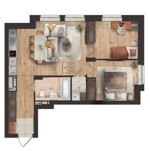 3-к квартира, вторичка, 55м2, 5/9 этаж