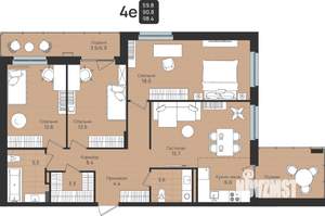 4-к квартира, вторичка, 98м2, 4/6 этаж