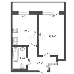 1-к квартира, вторичка, 40м2, 4/17 этаж