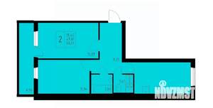 2-к квартира, строящийся дом, 53м2, 10/10 этаж