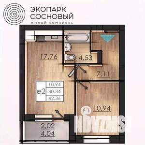 1-к квартира, вторичка, 40м2, 2/4 этаж