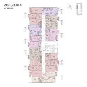 3-к квартира, строящийся дом, 59м2, 4/6 этаж
