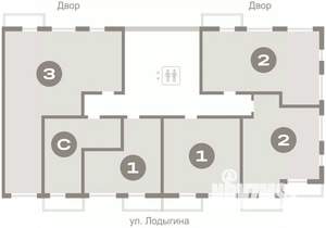 1-к квартира, вторичка, 44м2, 6/9 этаж