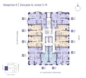 2-к квартира, строящийся дом, 42м2, 11/19 этаж