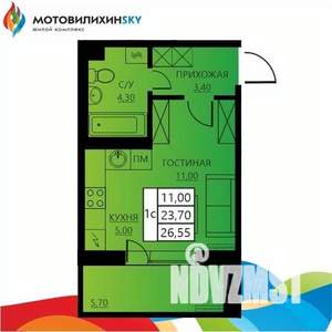 1-к квартира, вторичка, 24м2, 6/8 этаж
