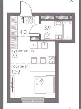 Студия квартира, вторичка, 25м2, 3/13 этаж