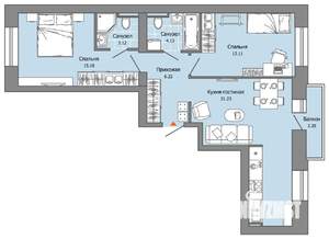 2-к квартира, вторичка, 64м2, 4/8 этаж