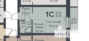 Студия квартира, строящийся дом, 22м2, 6/6 этаж