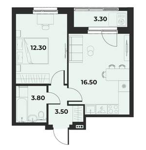 2-к квартира, вторичка, 38м2, 2/15 этаж