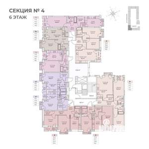 1-к квартира, строящийся дом, 47м2, 6/6 этаж