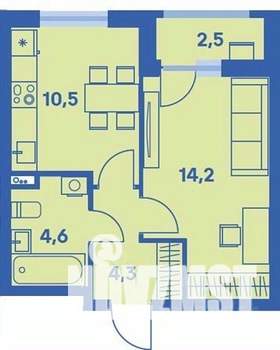 1-к квартира, вторичка, 35м2, 1/9 этаж