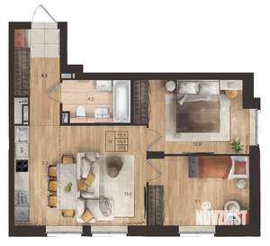 3-к квартира, вторичка, 56м2, 7/9 этаж