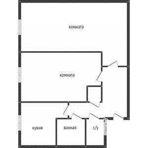 2-к квартира, вторичка, 42м2, 4/4 этаж