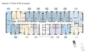 2-к квартира, строящийся дом, 32м2, 21/25 этаж