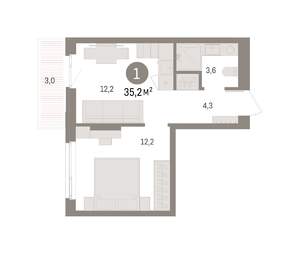 1-к квартира, вторичка, 35м2, 6/16 этаж