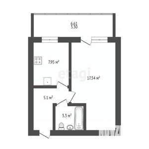 1-к квартира, строящийся дом, 37м2, 4/16 этаж