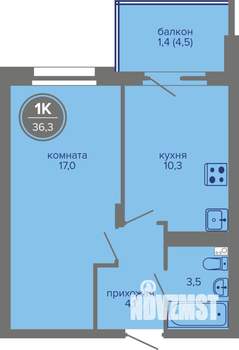 1-к квартира, вторичка, 36м2, 7/26 этаж