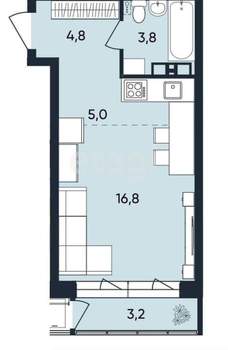 Студия квартира, вторичка, 31м2, 8/9 этаж