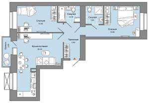2-к квартира, вторичка, 69м2, 2/5 этаж