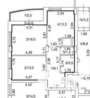 2-к квартира, вторичка, 57м2, 9/26 этаж