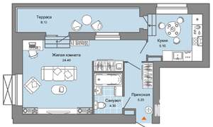 1-к квартира, вторичка, 47м2, 8/8 этаж
