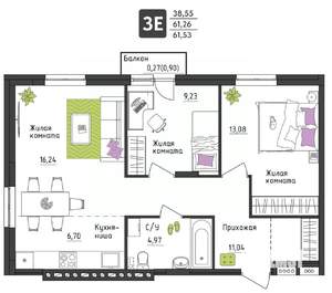 3-к квартира, вторичка, 62м2, 3/4 этаж