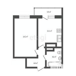 1-к квартира, вторичка, 35м2, 15/25 этаж